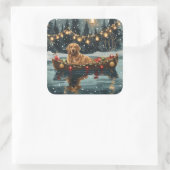 ゴールデンレトリーブクリスマスフェスティバル航海 スクエアシール (バッグ)