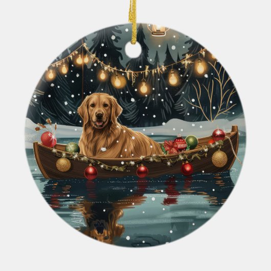 ゴールデンレトリーブクリスマスフェスティバル航海 セラミックオーナメント (裏面)