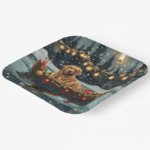 ゴールデンレトリーブクリスマスフェスティバル航海 ペーパープレート (傾斜あり)