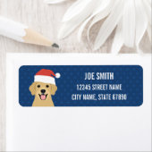 ゴールデンレトリーブクリスマス差出人住所ラベル ラベル (インサイチュ)