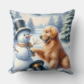 ゴールデンレトリーブクリスマス クッション (正面)