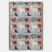 ゴールデンレトリーブクリスマス スローブランケット (正面縦)