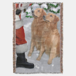 ゴールデンレトリーブクリスマス スローブランケット