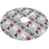 ゴールデンレトリーブクリスマス ブラッシュドポリエステルツリースカート (アングル)