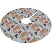 ゴールデンレトリーブクリスマス ブラッシュドポリエステルツリースカート (アングル)