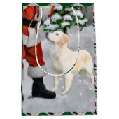 ゴールデンレトリーブクリスマス ミディアムペーパーバッグ (正面)