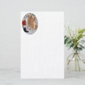 ゴールデンレトリーブクリスマス 便箋 (スタンド正面)