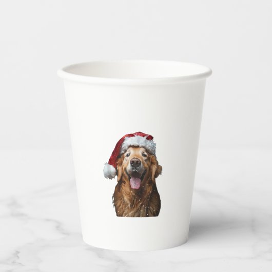 ゴールデンレトリーブクリスマス 紙コップ (正面)