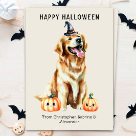 ゴールデンレトリーブドッグハッピーハローウィン シーズンカード