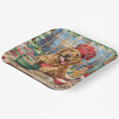 ゴールデンレトリーブホリデーベーキング:フェスティバルクリスマス ペーパープレート (傾斜あり)