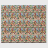 ゴールデンレトリーブホリデーベーキング:フェスティバルクリスマス ラッピングペーパー (フラット)