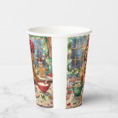 ゴールデンレトリーブホリデーベーキング:フェスティバルクリスマス 紙コップ (右)