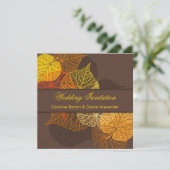 ゴールデンレースのようアウタム葉結婚式招待状 招待状 (スタンド正面)
