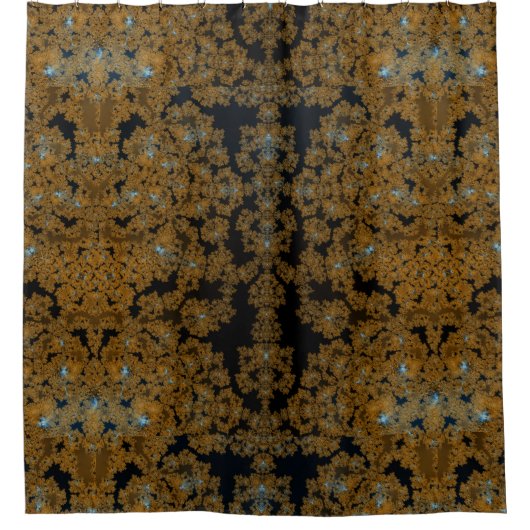 ゴールデンレースオンブラウン シャワーカーテン (正面)