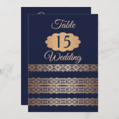 ゴールデンレースロマンチックパーソナライズされたな装飾t 招待状 (正面/裏面)