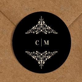 ゴールデンレースロマンモノグラムのス結婚イニシャル ラウンドシール