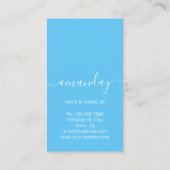 ゴールデンロゴヘアードレスメイクアップアーティストブルー 名刺 (裏面)