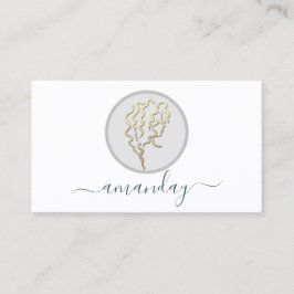 ゴールデンロゴヘアードレスメイクアップアーティストラッシュホワイト 名刺