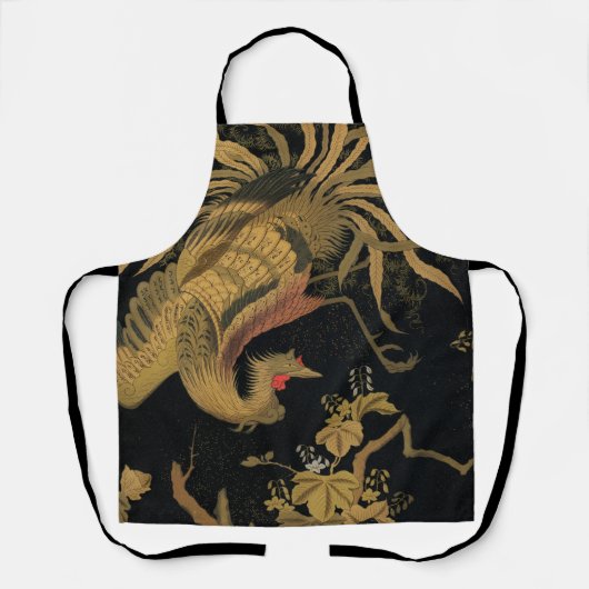 ゴールデンロスターバード日本のクラシックアンティーク エプロン (正面)