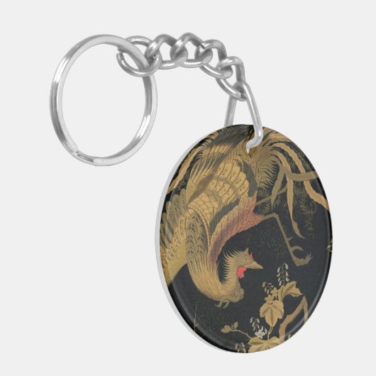 ゴールデンロスターバード日本のクラシックアンティーク キーホルダー (正面左)