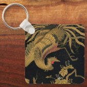 ゴールデンロスターバード日本のクラシックアンティーク キーホルダー (正面)