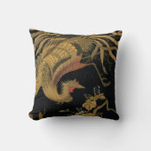 ゴールデンロスターバード日本のクラシックアンティーク クッション (正面)