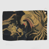 ゴールデンロスターバード日本のクラシックアンティーク ゴルフタオル (横)