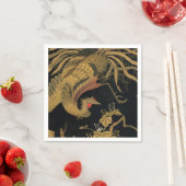 ゴールデンロスターバード日本のクラシックアンティーク スタンダードカクテルナプキン (インサイチュ)