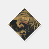ゴールデンロスターバード日本のクラシックアンティーク スタンダードカクテルナプキン (角)