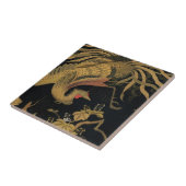 ゴールデンロスターバード日本のクラシックアンティーク タイル (側面)