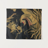 ゴールデンロスターバード日本のクラシックアンティーク タペストリー (正面(横))