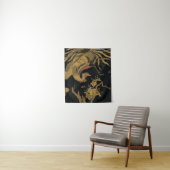 ゴールデンロスターバード日本のクラシックアンティーク タペストリー (インサイチュ)