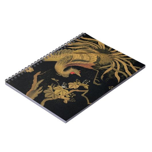 ゴールデンロスターバード日本のクラシックアンティーク ノートブック (左側)