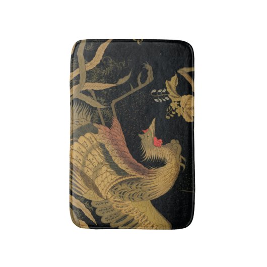 ゴールデンロスターバード日本のクラシックアンティーク バスマット (正面縦)