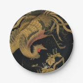 ゴールデンロスターバード日本のクラシックアンティーク ペーパープレート (正面)