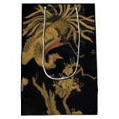 ゴールデンロスターバード日本のクラシックアンティーク ミディアムペーパーバッグ (裏面)