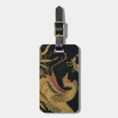 ゴールデンロスターバード日本のクラシックアンティーク ラゲッジタグ (正面縦)