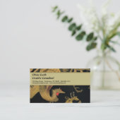 ゴールデンロスターバード日本のクラシックアンティーク 名刺 (スタンド正面)