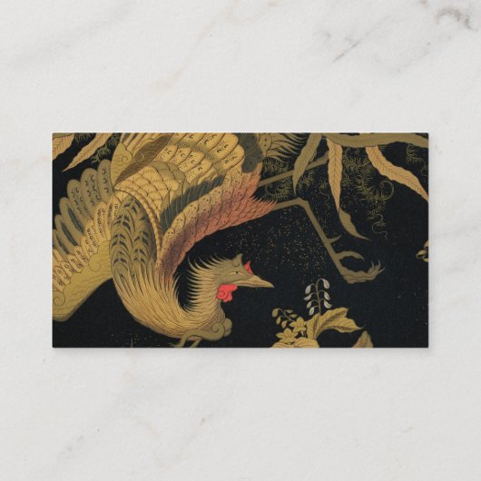 ゴールデンロスターバード日本のクラシックアンティーク 名刺 (裏面)