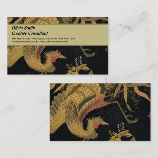 ゴールデンロスターバード日本のクラシックアンティーク 名刺 (正面/裏面)
