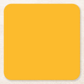 ゴールデンロッドイエローオータム秋無地のカラー スクエアペーパーコースター (正面)