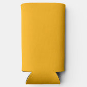 ゴールデンロッドイエローオータム秋無地のカラー スリム缶クーラー (裏面)