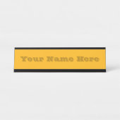 ゴールデンロッドイエローオータム秋無地のカラー デスクネームプレート (正面)