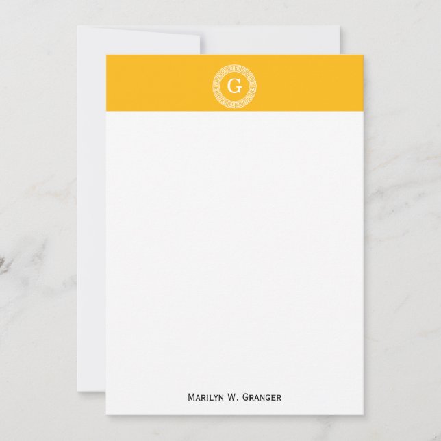 ゴールデンロッドウィットギリシャ鍵ランドフレームイニシャルモノグラム (正面)