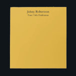 ゴールデンロッドカラー平野エレガントなプロフェッショナル現代 ノートパッド<br><div class="desc">企業シンプル向けモダンのミニマルデザイン。このテンプレートは全カスタマイズてのプロフェッショナルの職業に合わせることができる。</div>