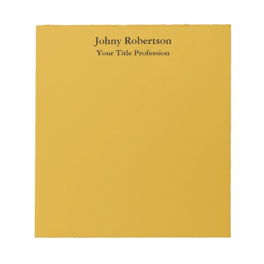 ゴールデンロッドカラー平野エレガントなプロフェッショナル現代 ノートパッド (正面)