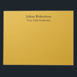 ゴールデンロッドカラー平野エレガントなプロフェッショナル現代 ノートパッド<br><div class="desc">企業シンプル向けモダンのミニマルデザイン。このテンプレートは全カスタマイズてのプロフェッショナルの職業に合わせることができる。</div>