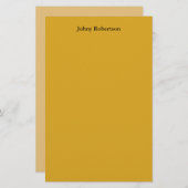 ゴールデンロッドカラー平野エレガントなプロフェッショナル現代 便箋 (正面/裏面)