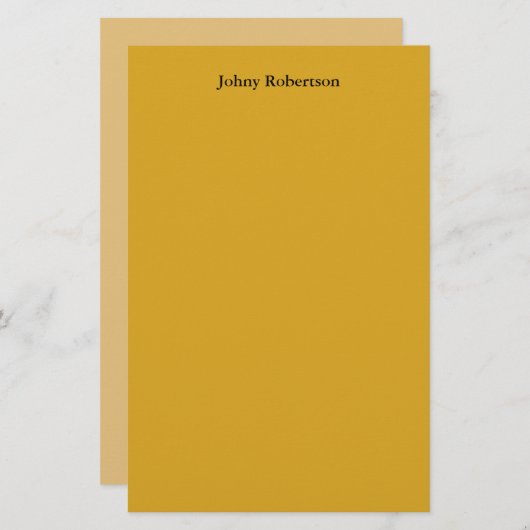 ゴールデンロッドカラー平野エレガントなプロフェッショナル現代 便箋 (正面/裏面)