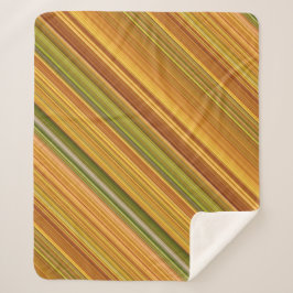ゴールデンロッドグリーン、イエロー、オレンジストライプ色 シェルパブランケット